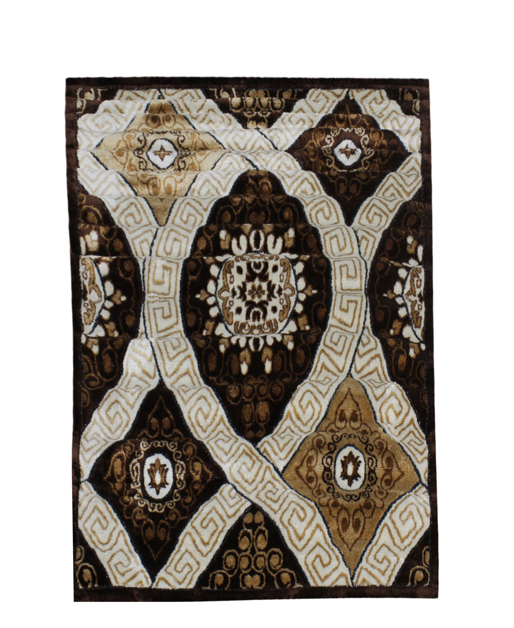 Izmir  Diamond Cross Carpet 1500mm x 2000mm - Chocolate
