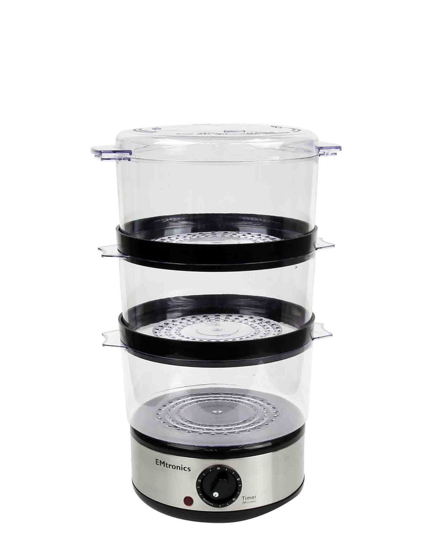 EMtronics 3-Tier Food, Meat & Vegetable Steamer - White