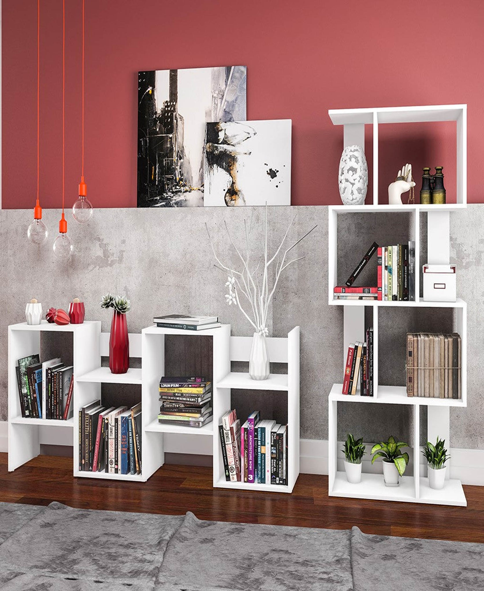 Exotic Designs Book Shelf - White