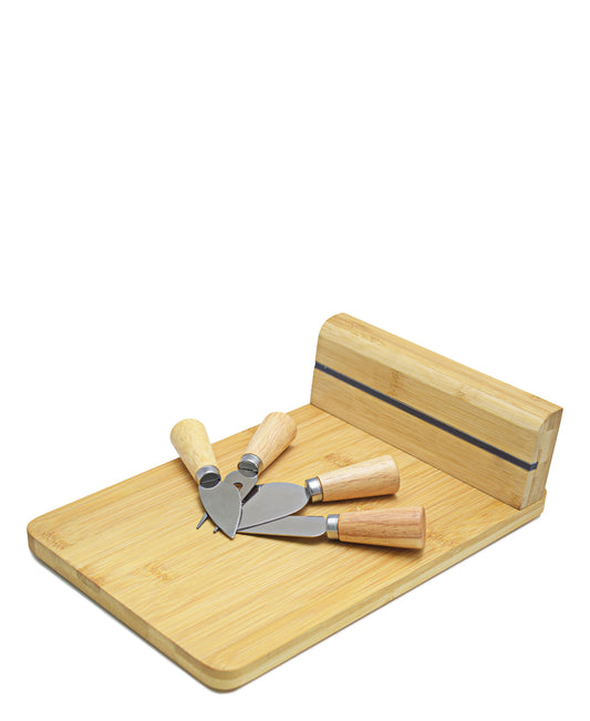 Wooden Cheese Board With Magnetic Strip 5 Piece - Oak