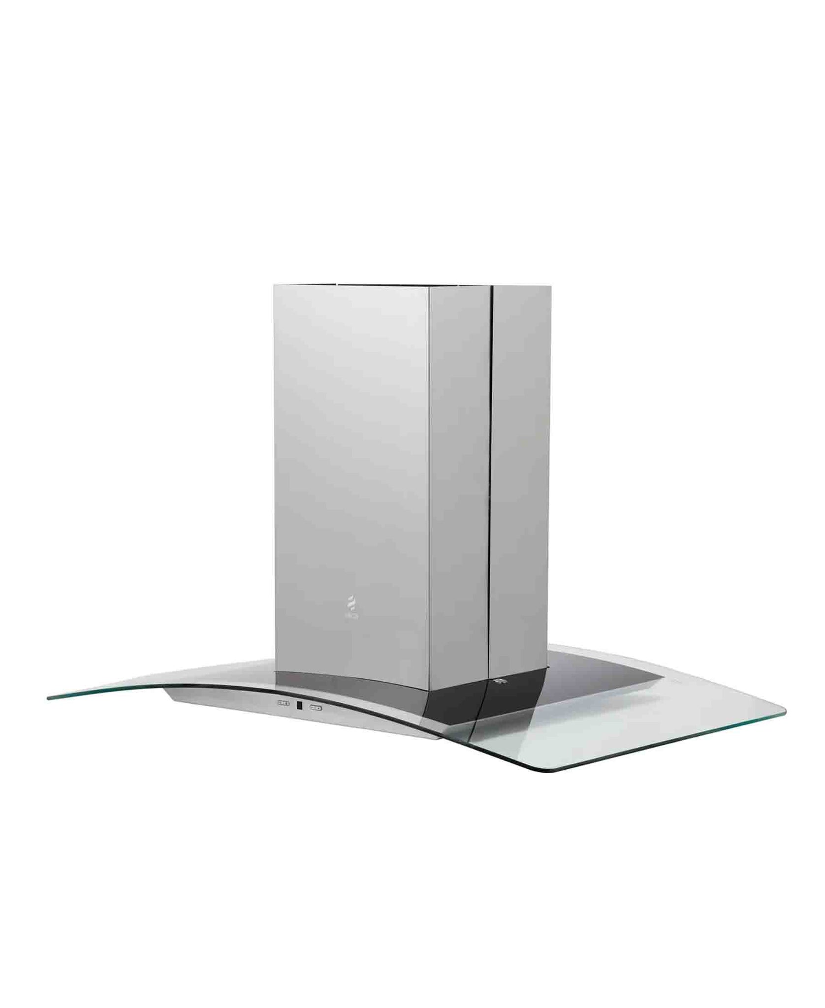Elica Curved Glass Island Cooker Hood - Silver