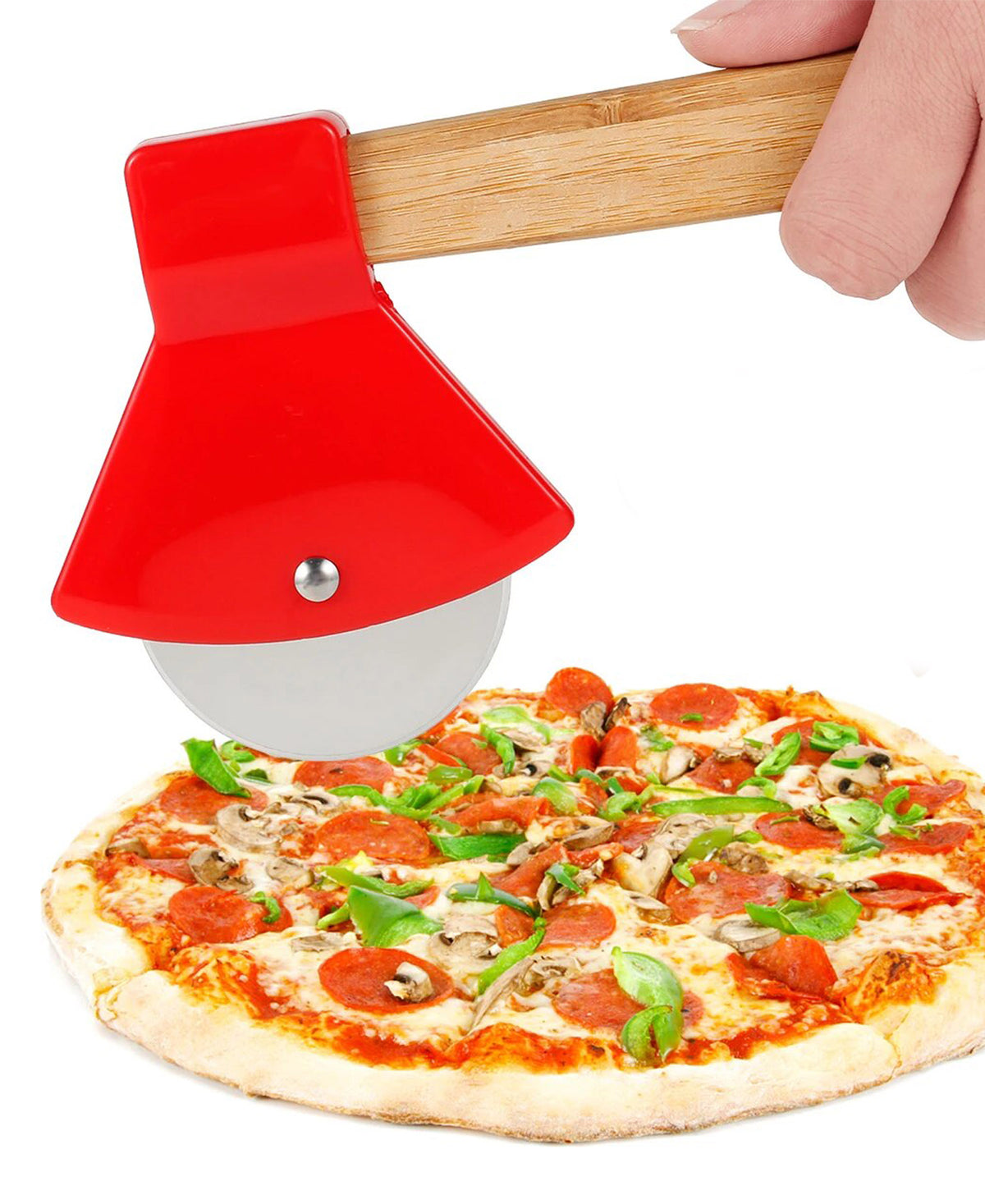 Axe Pizza Cutter Wheel Red The Culinarium
