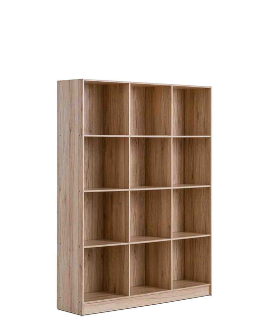 Exotic Designs 12 Compartment Wooden Bookcase - Brown