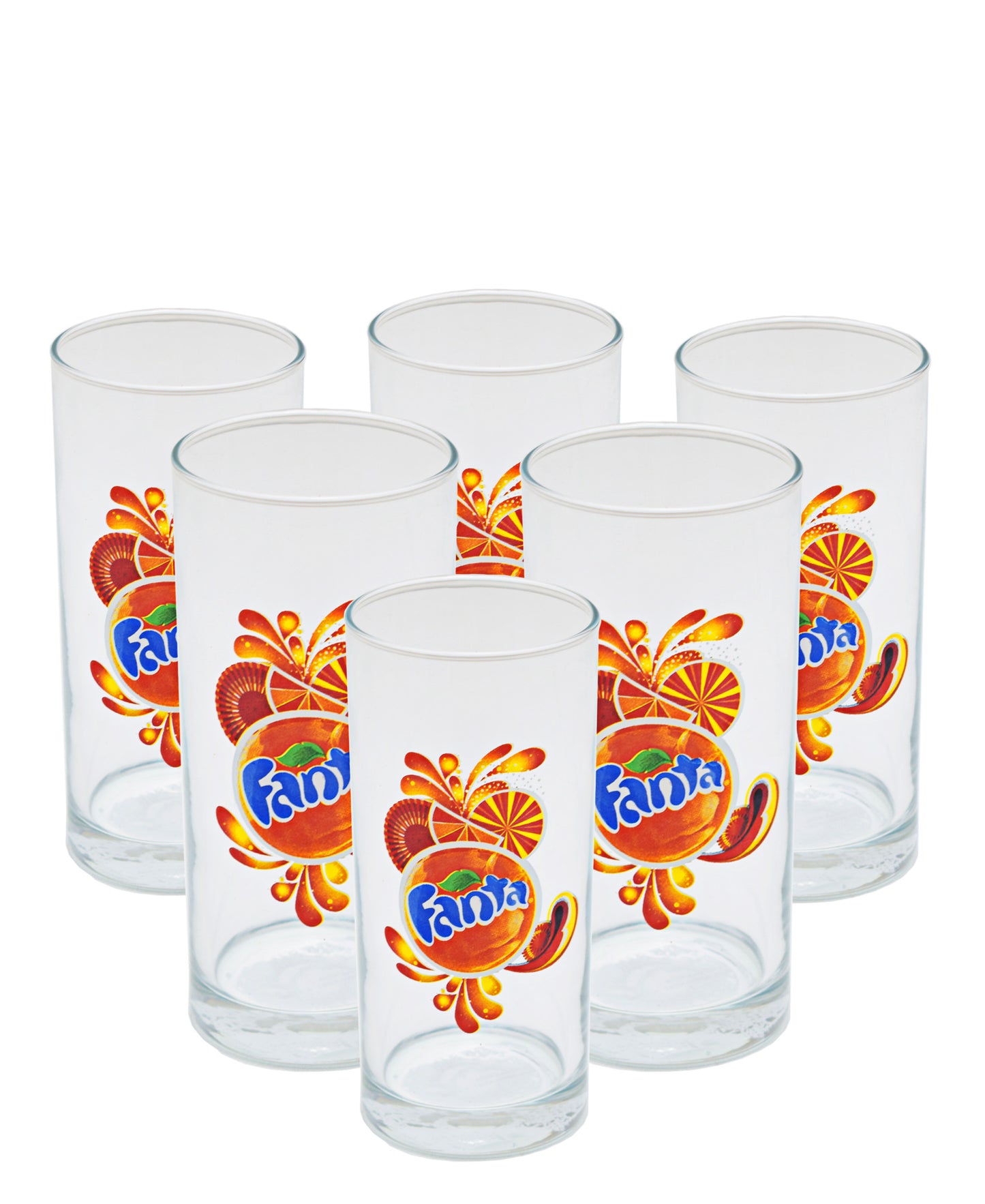 Fanta Tumbler Set Of 7 200ml - Clear With Fanta Print