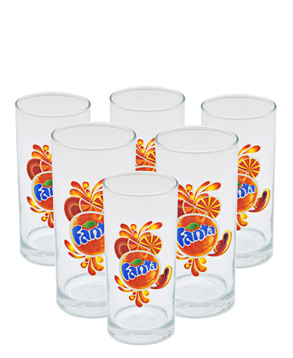 Fanta Tumbler Set Of 7 200ml - Clear With Fanta Print