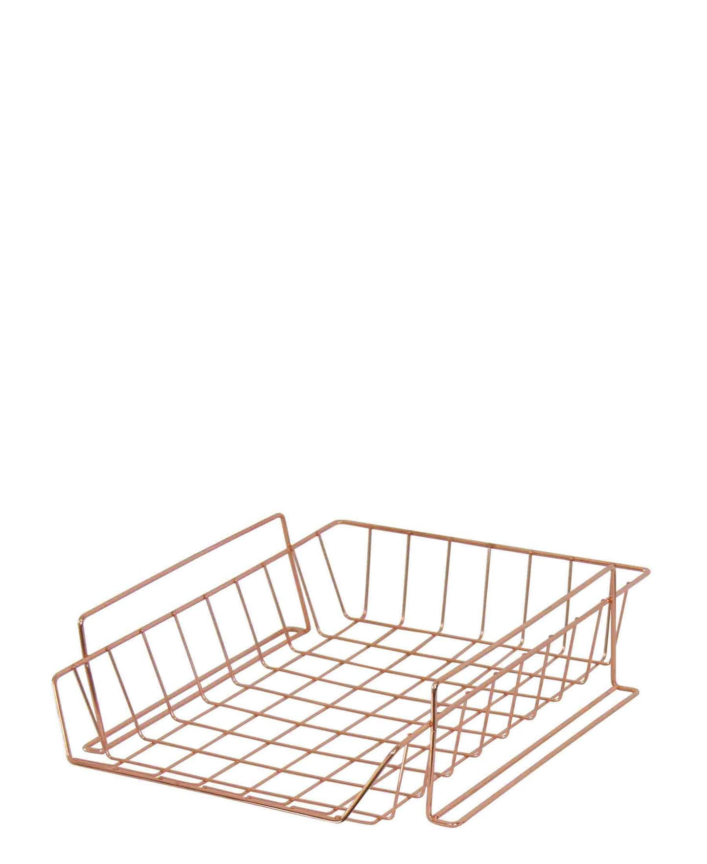 Fine Living A4 Wire Storage Rack With Hooks - Gold