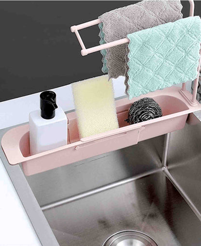 Fine Living Telescopic Storage Drainage Basket - Pink