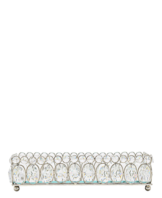 Majestic Crystal Tray Oval - Silver