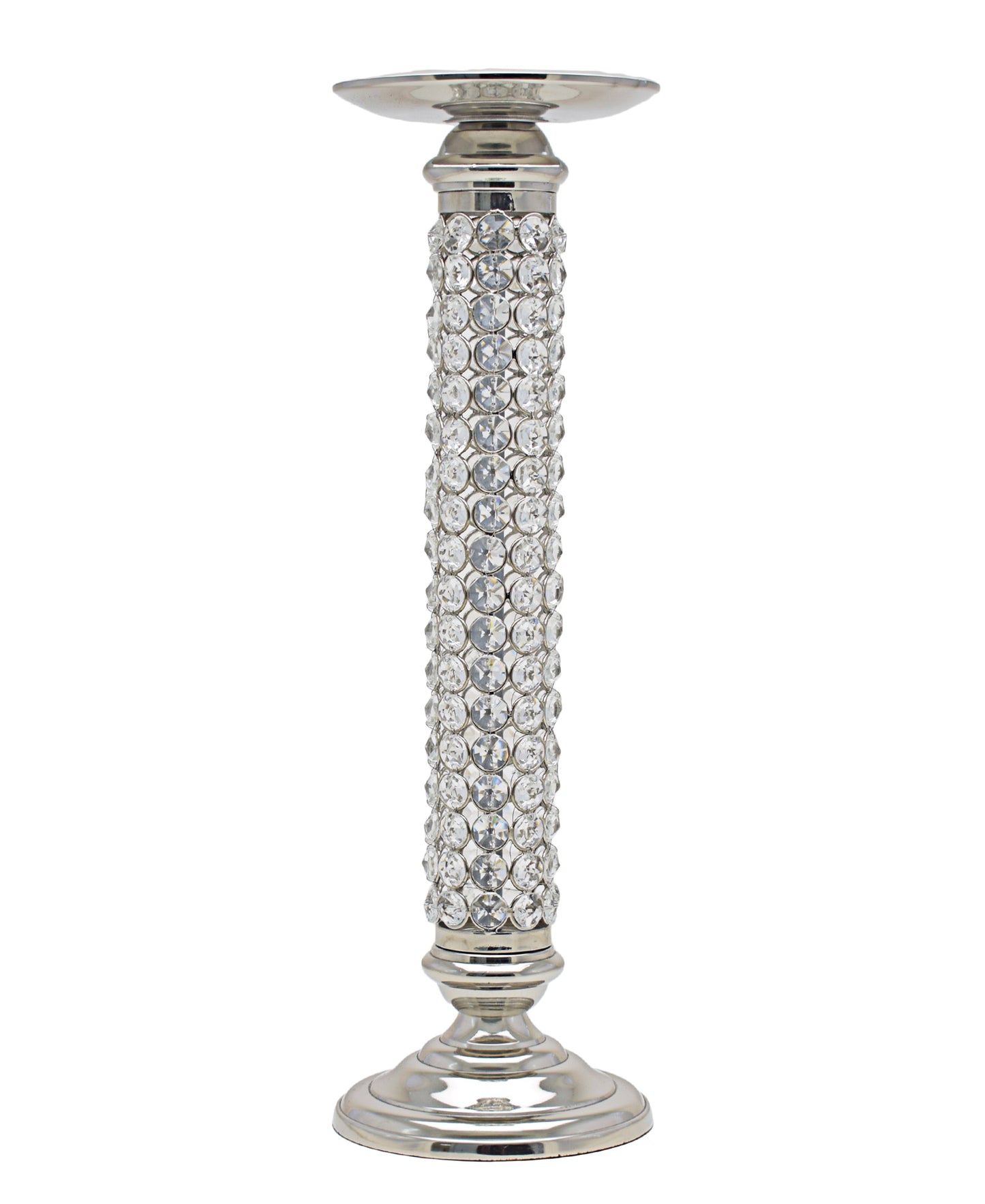 Majestic Crystal Candle Stand 50cm - Silver