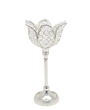 Majestic Candle Holder Tulip Shaped - Silver