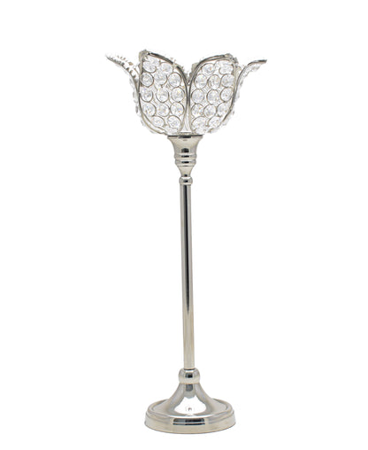 Majestic Candle Holder Large Tulip Shaped - Silver