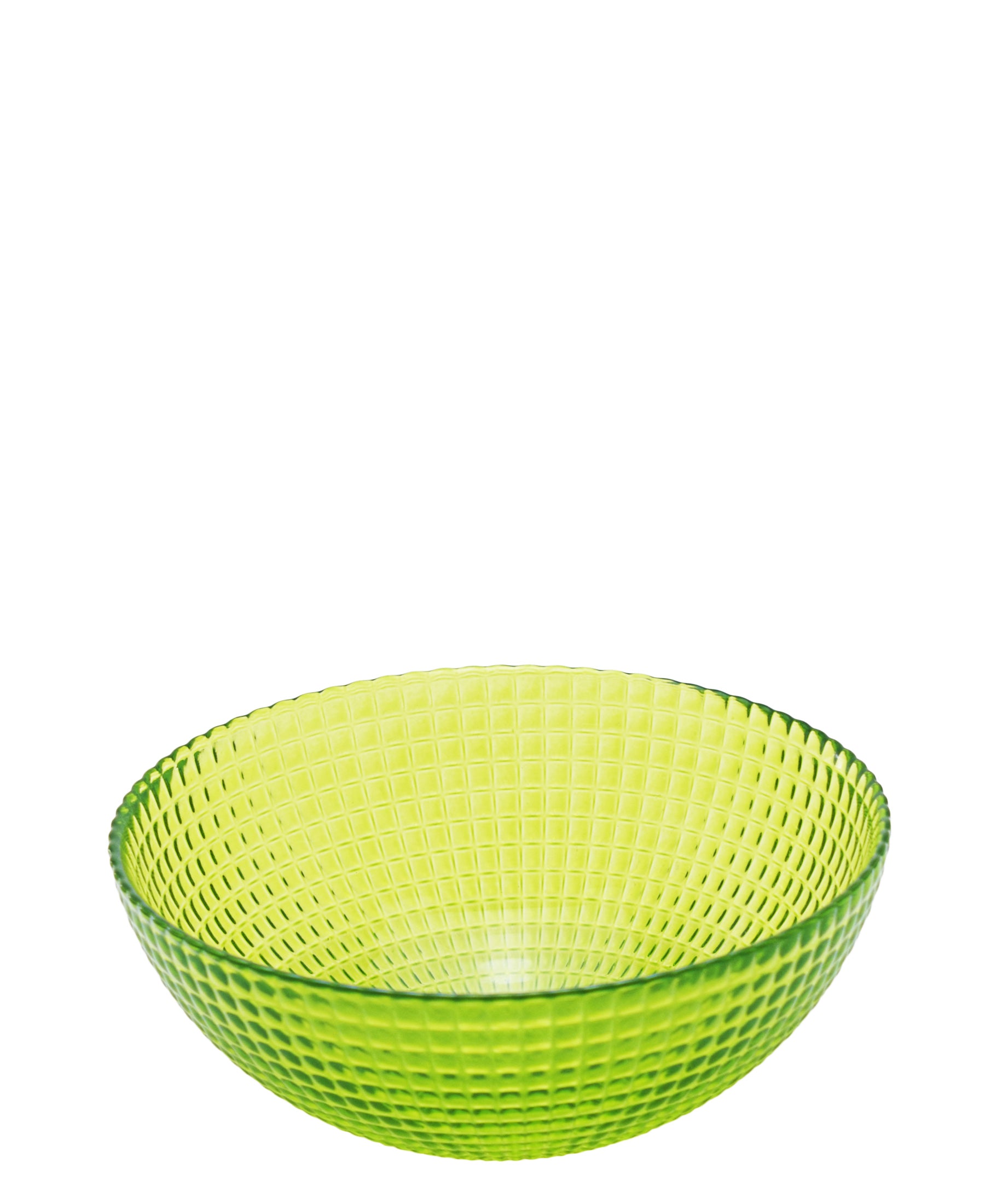 Ribbed Glass Bowl 15cm - Green