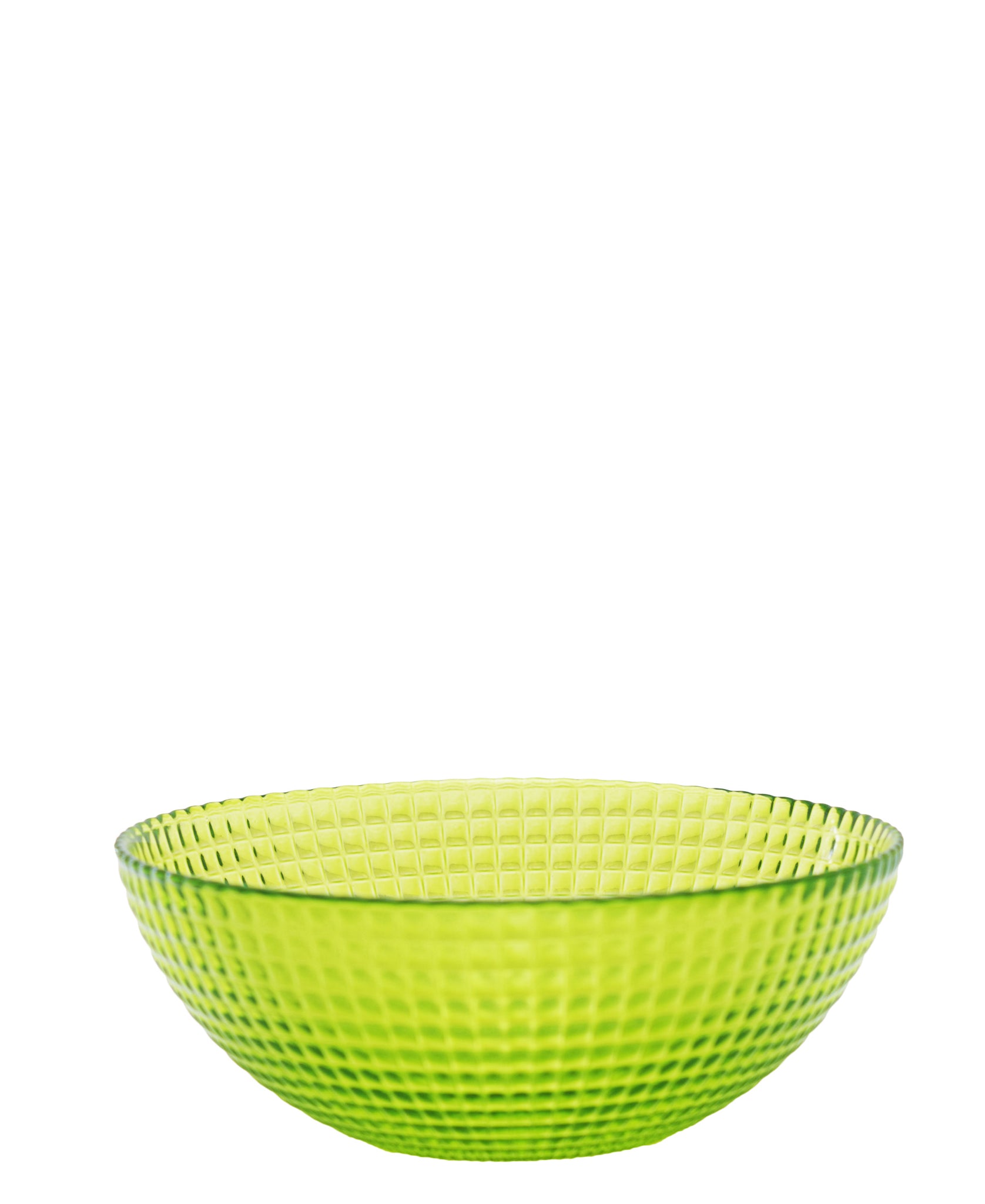 Ribbed Glass Bowl 15cm - Green