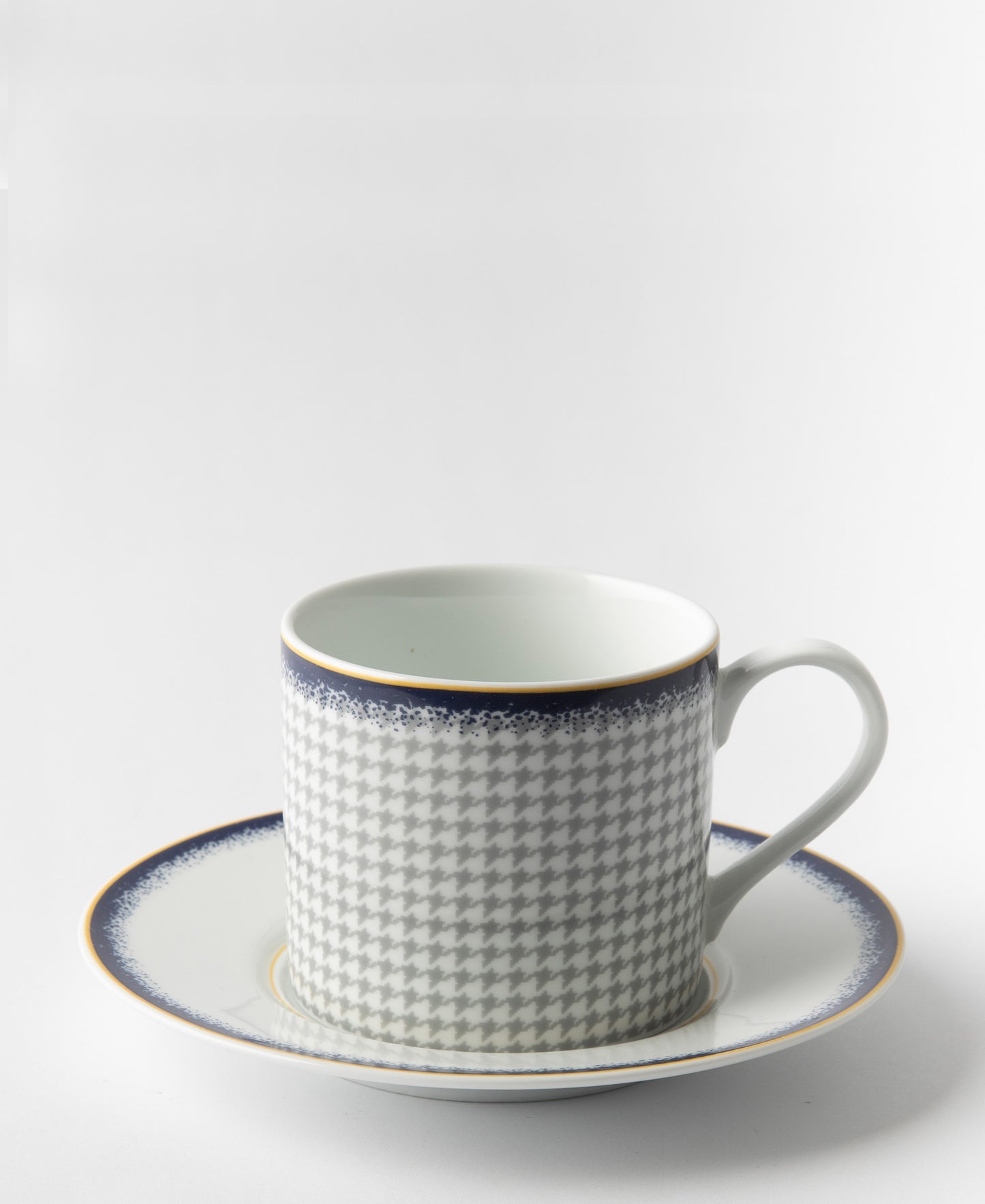 Jenna Clifford Galateo Blue Check Coffee Mug - White