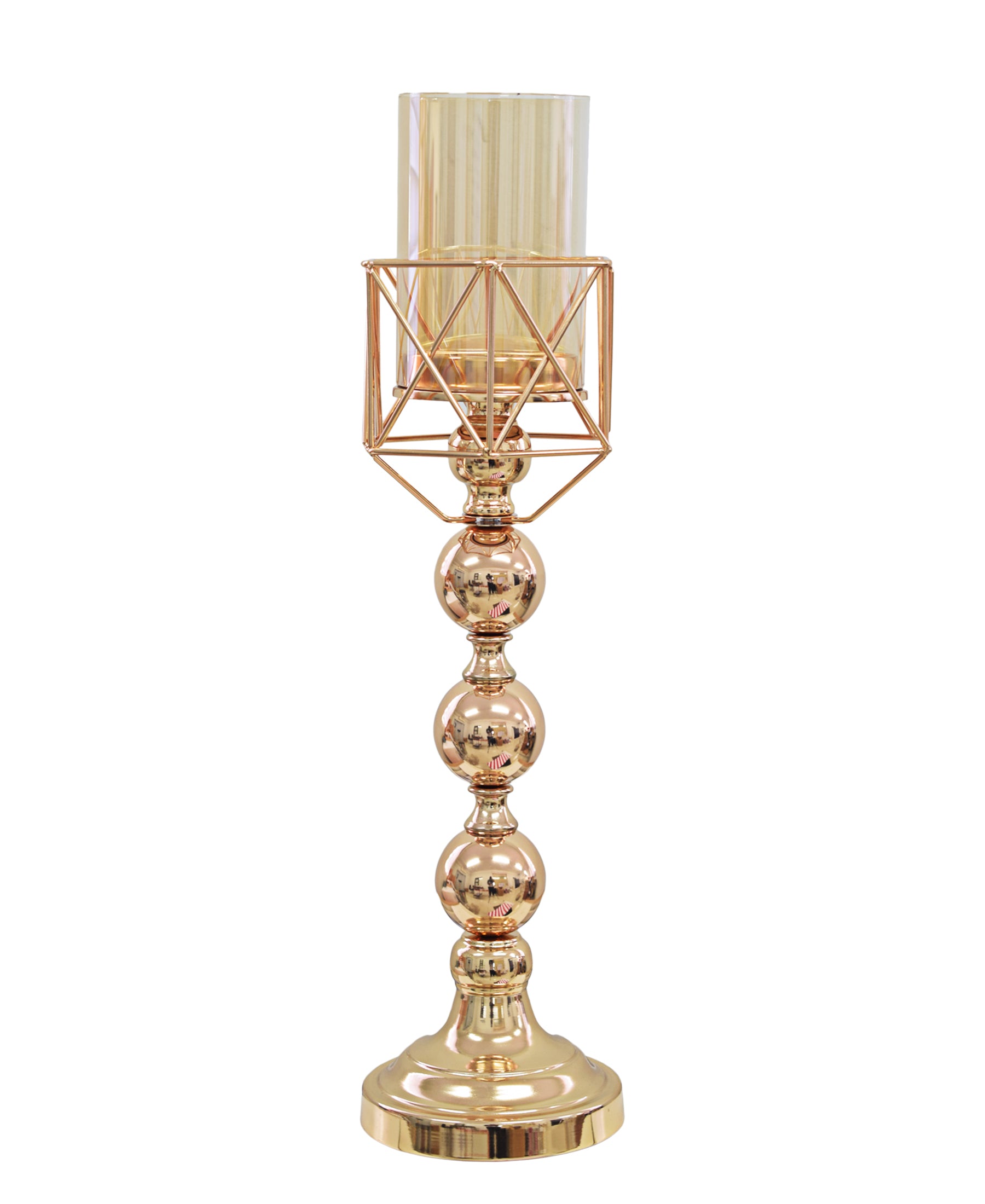 Majestic Crystal Large Candle Holder - Gold