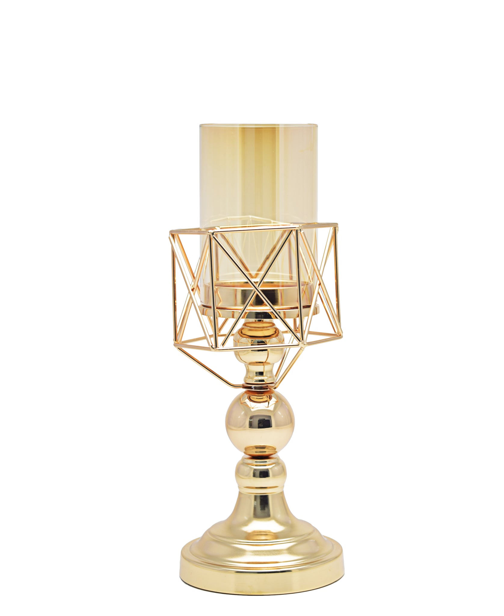 Majestic Crystal Small Candle Holder - Gold