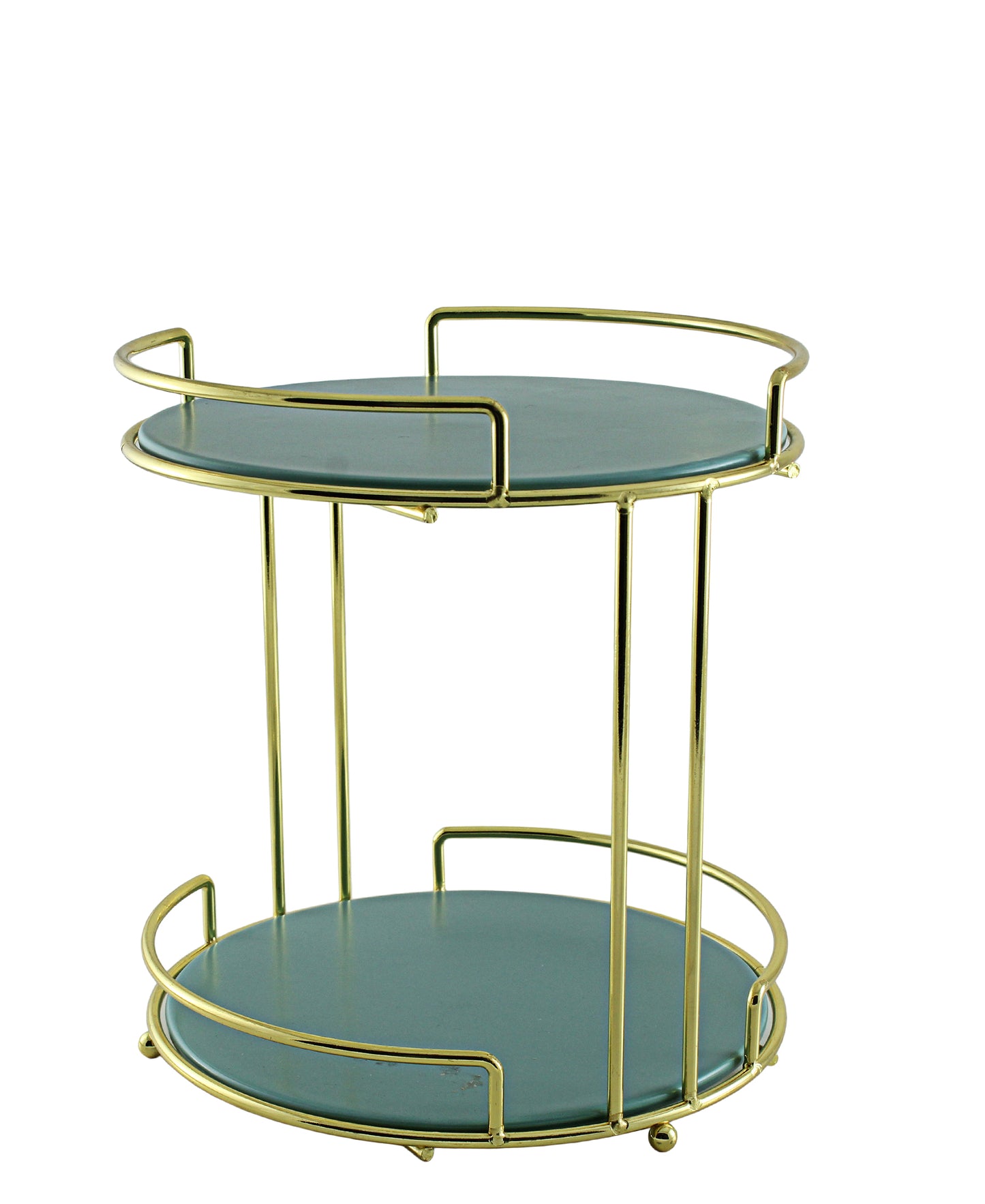 Urban Decor 2-Tier Modern Marble Tray - Green & Gold