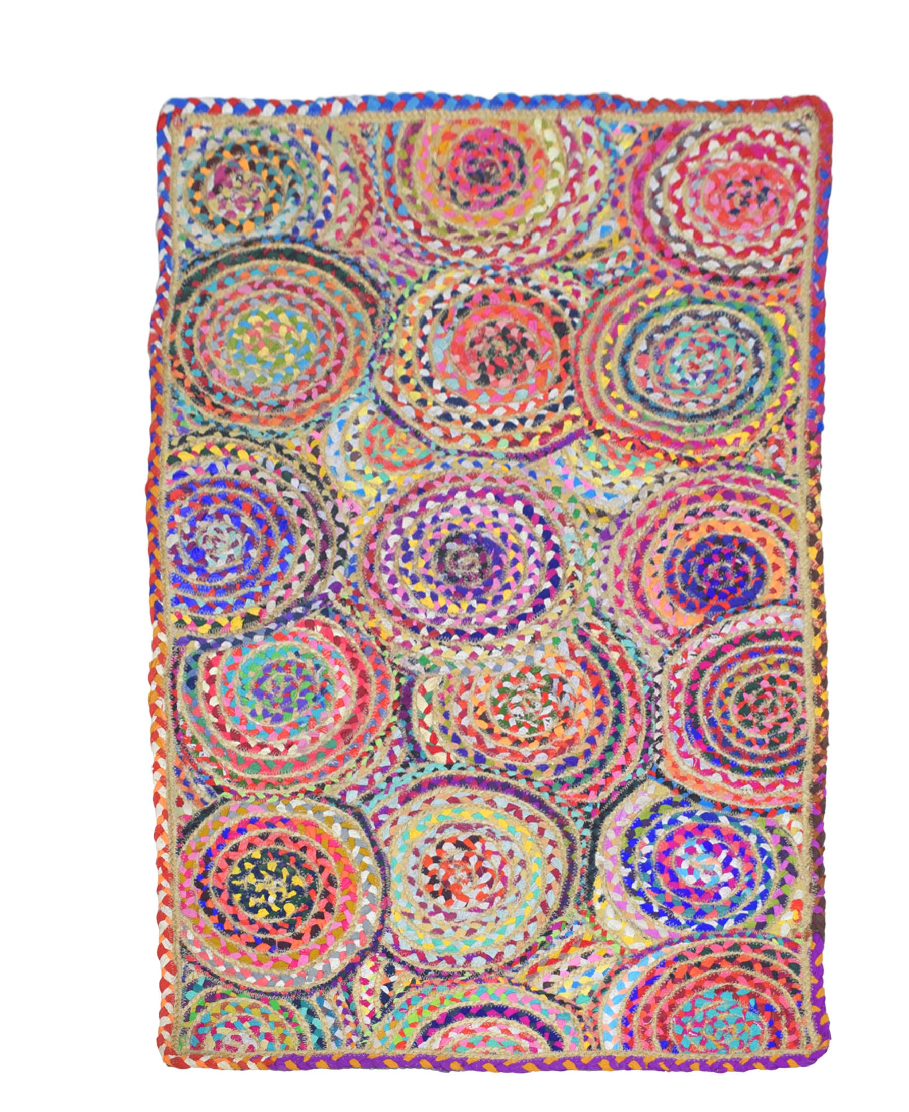 Indian Hand Weaved Circular Carpet 1500mm x 945mm - Assorted