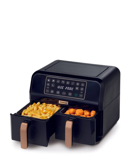 Kenwood LED Dual Air Fryer 1700W - Black & Rose Gold