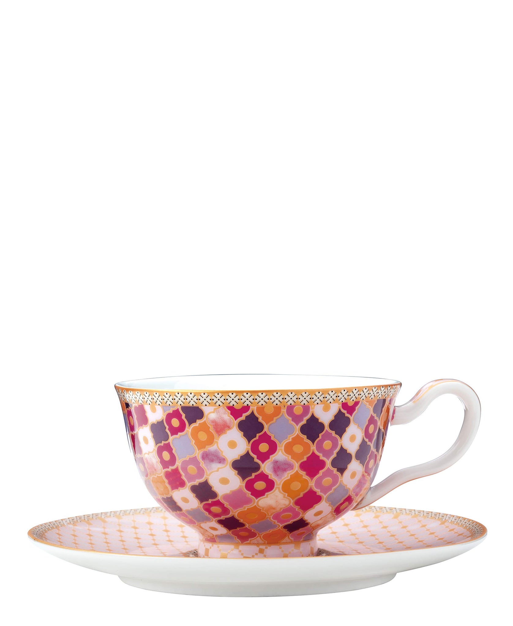 Maxwell & Williams Teas & C's Kasbah Mint 200ml Footed Cup & Saucer - Pink