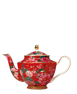 Maxwell Williams Teas & C's Silk Road Teapot with Infuser 1L Cherry Red Gift Boxed