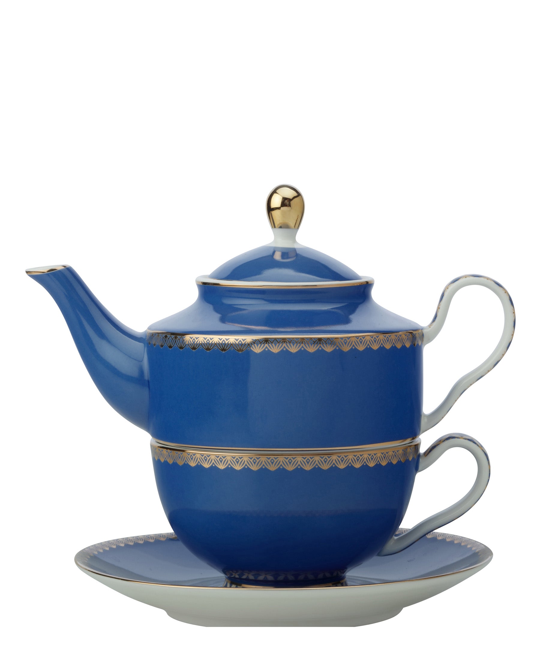 Maxwell & Williams T's & C's Classic Tea for One with Infuser 380ML - Blue