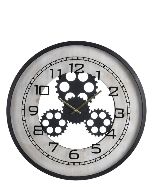 Urban Decor 48cm Metal Wall Clock - Black & Silver