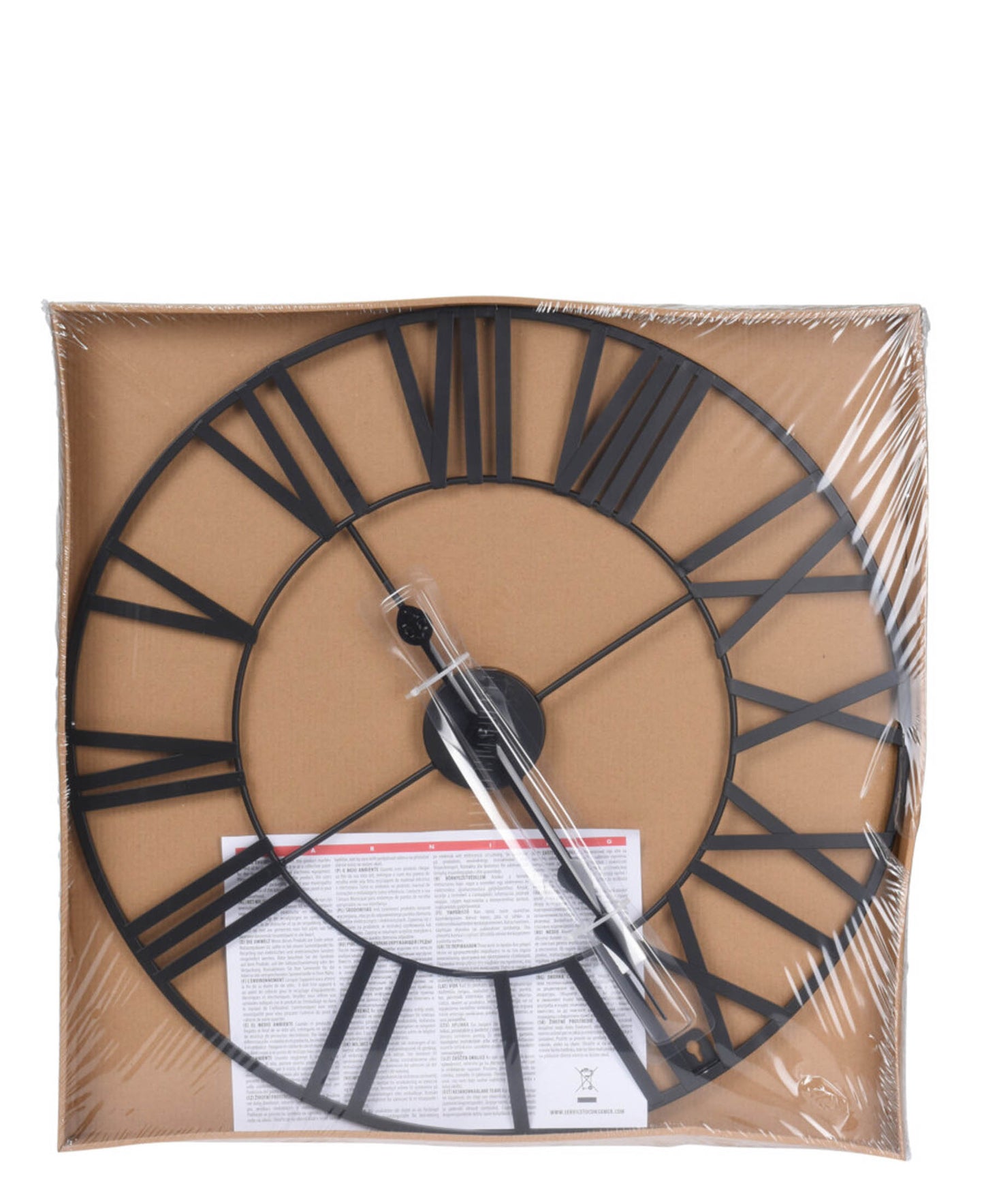 Urban Decor 57cm Metal Wall Clock - Black