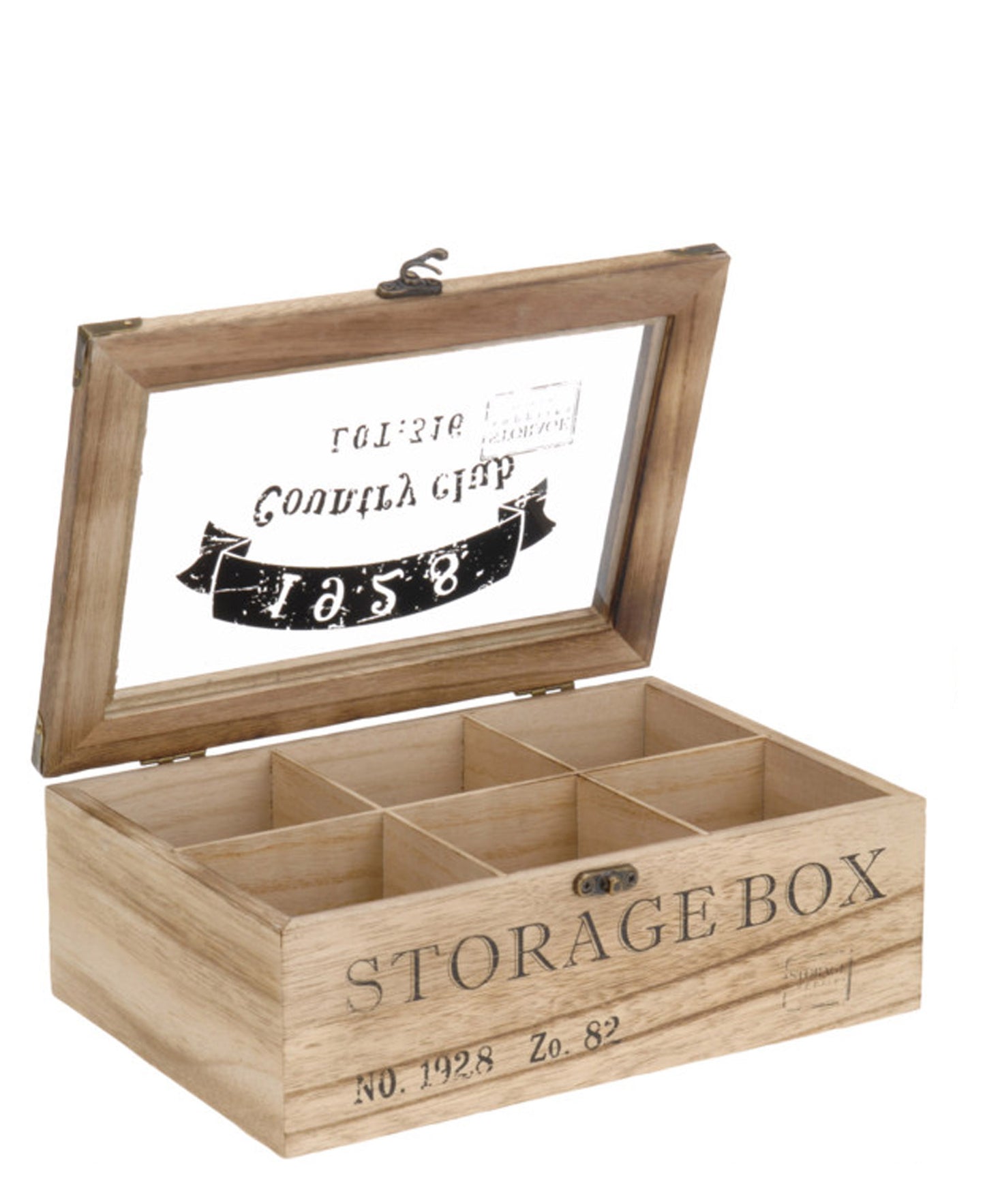 Nu Pine Rustic 6 Compartment Storage Box - Oak