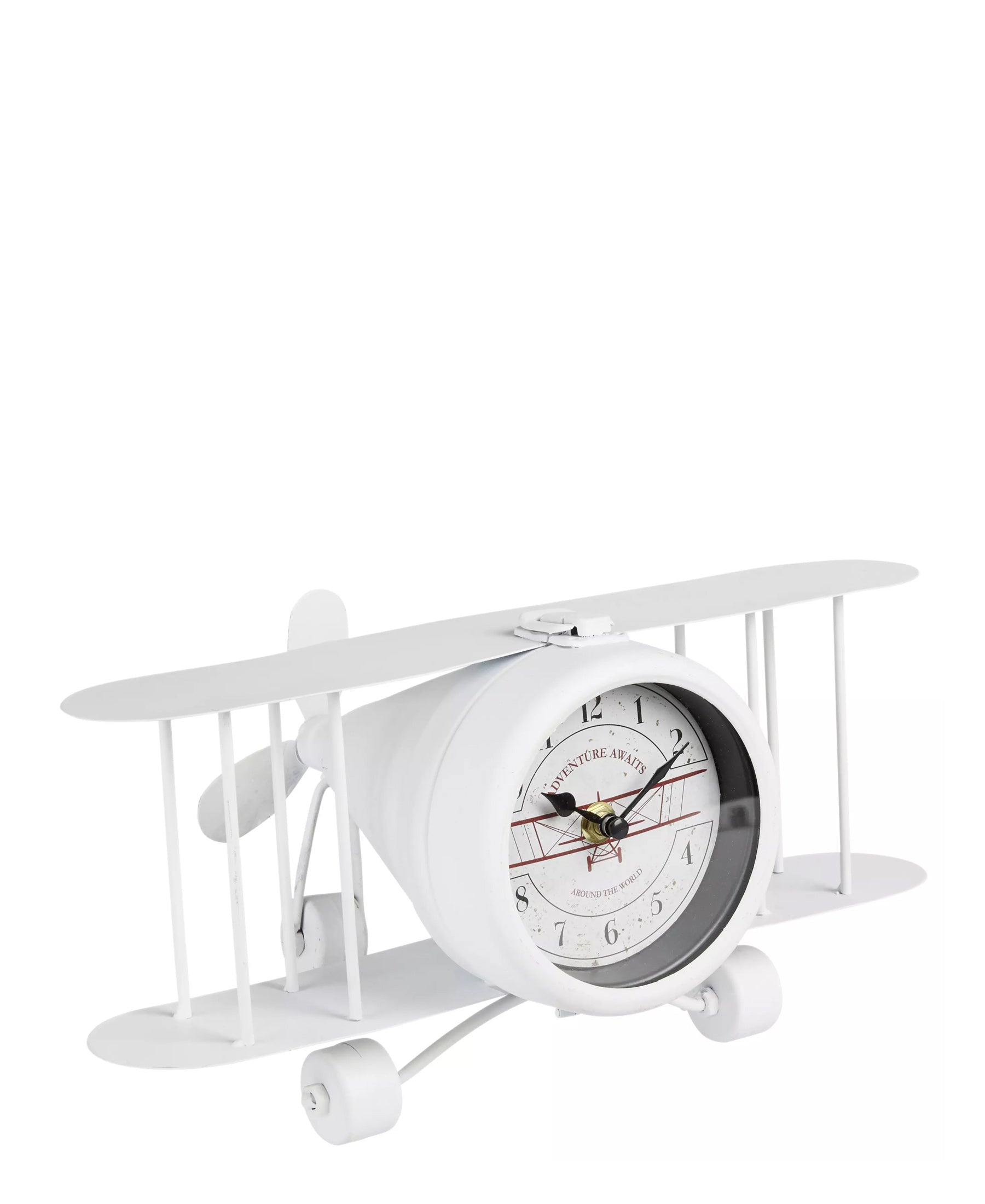 Urban Decor Retro Clock Airplane - White