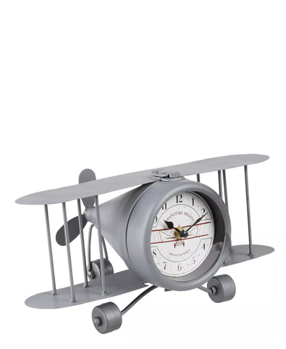 Urban Decor Retro Clock Airplane - Grey