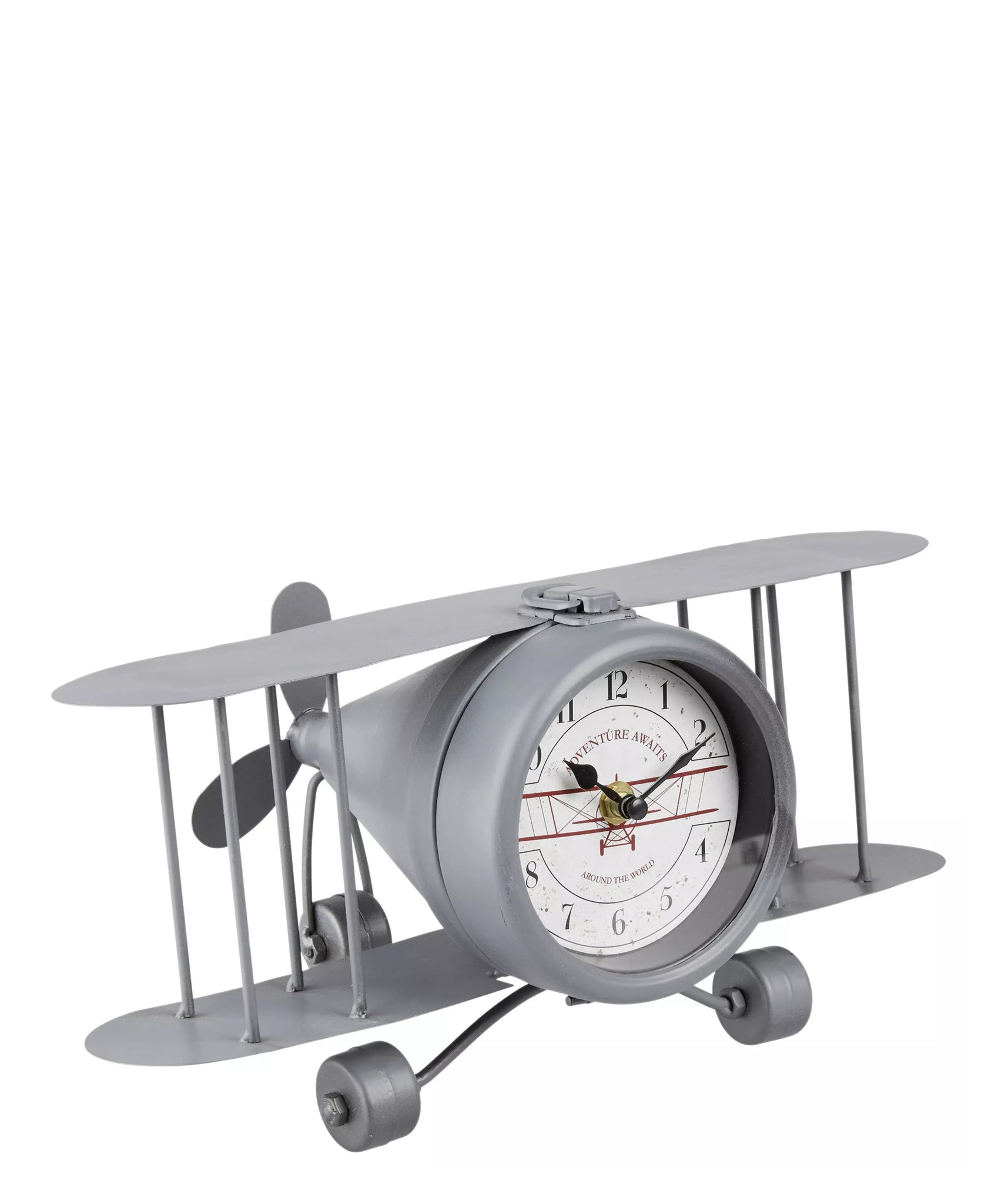 Urban Decor Retro Clock Airplane - Grey