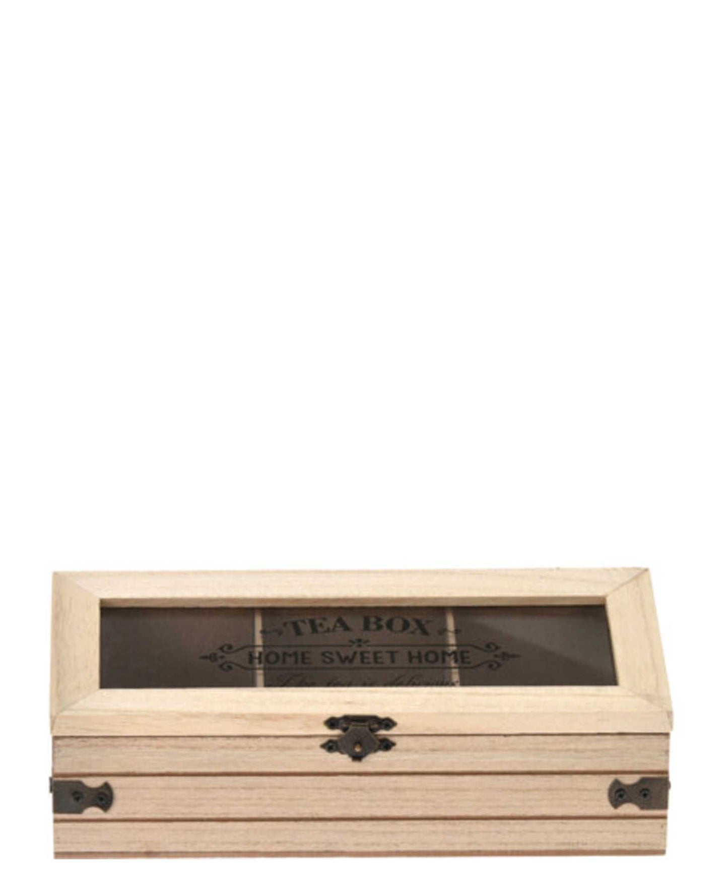 Kitchen Life Wooden Home Sweet Home Tea Box 24cm - Oak