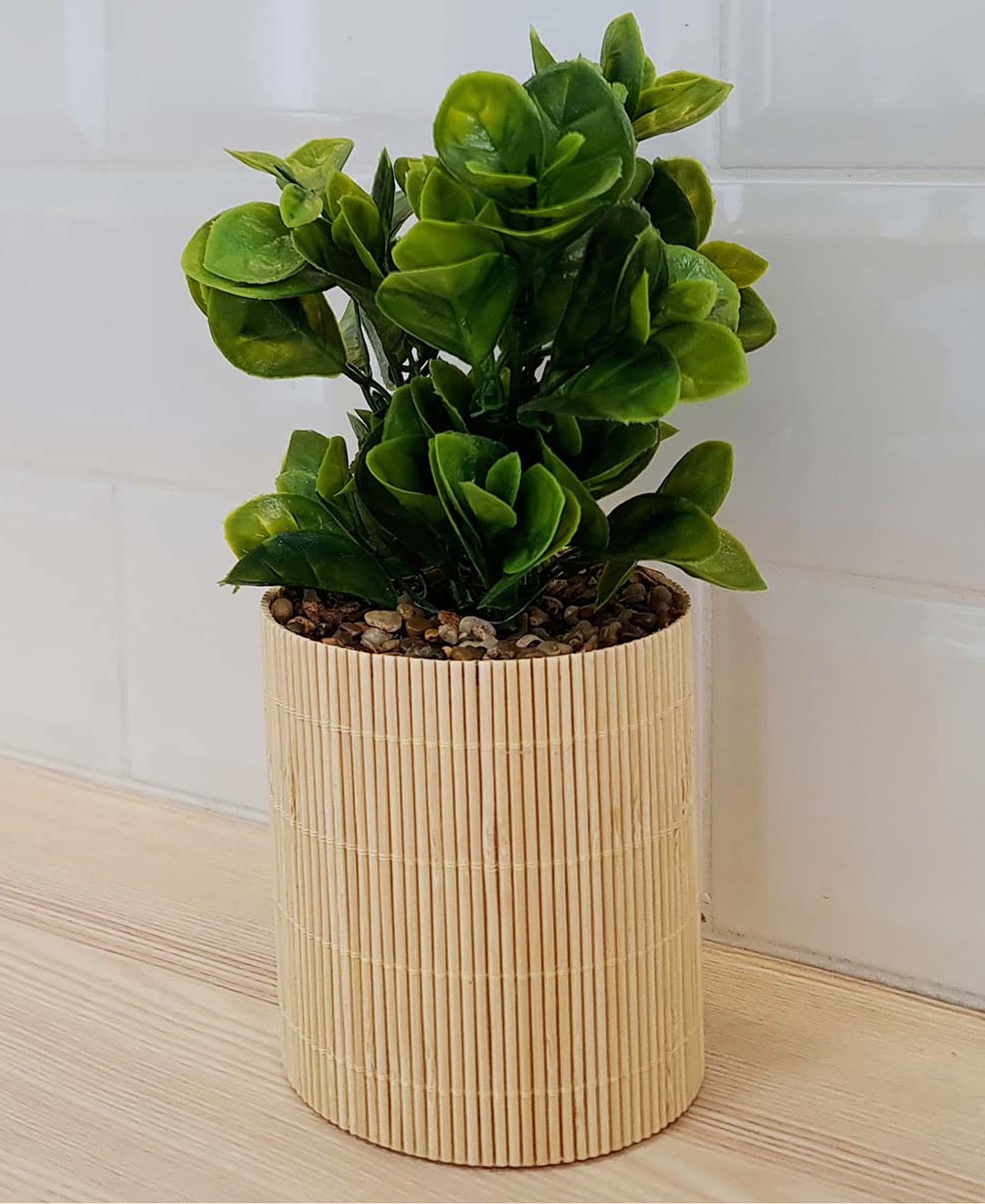Urban Decor 26cm Plant In Bamboo Pot - Oak