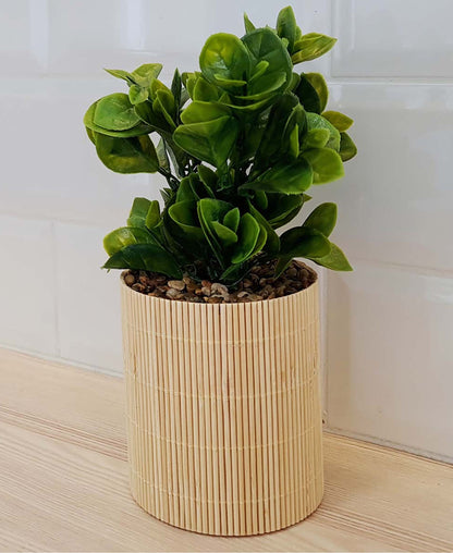 Urban Decor 26cm Plant In Bamboo Pot - Oak