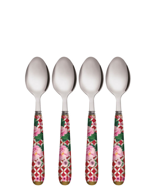 Maxwell & Williams Teas & C's Silk Road Teaspoon Set of 4 Cherry Red Gift Boxed