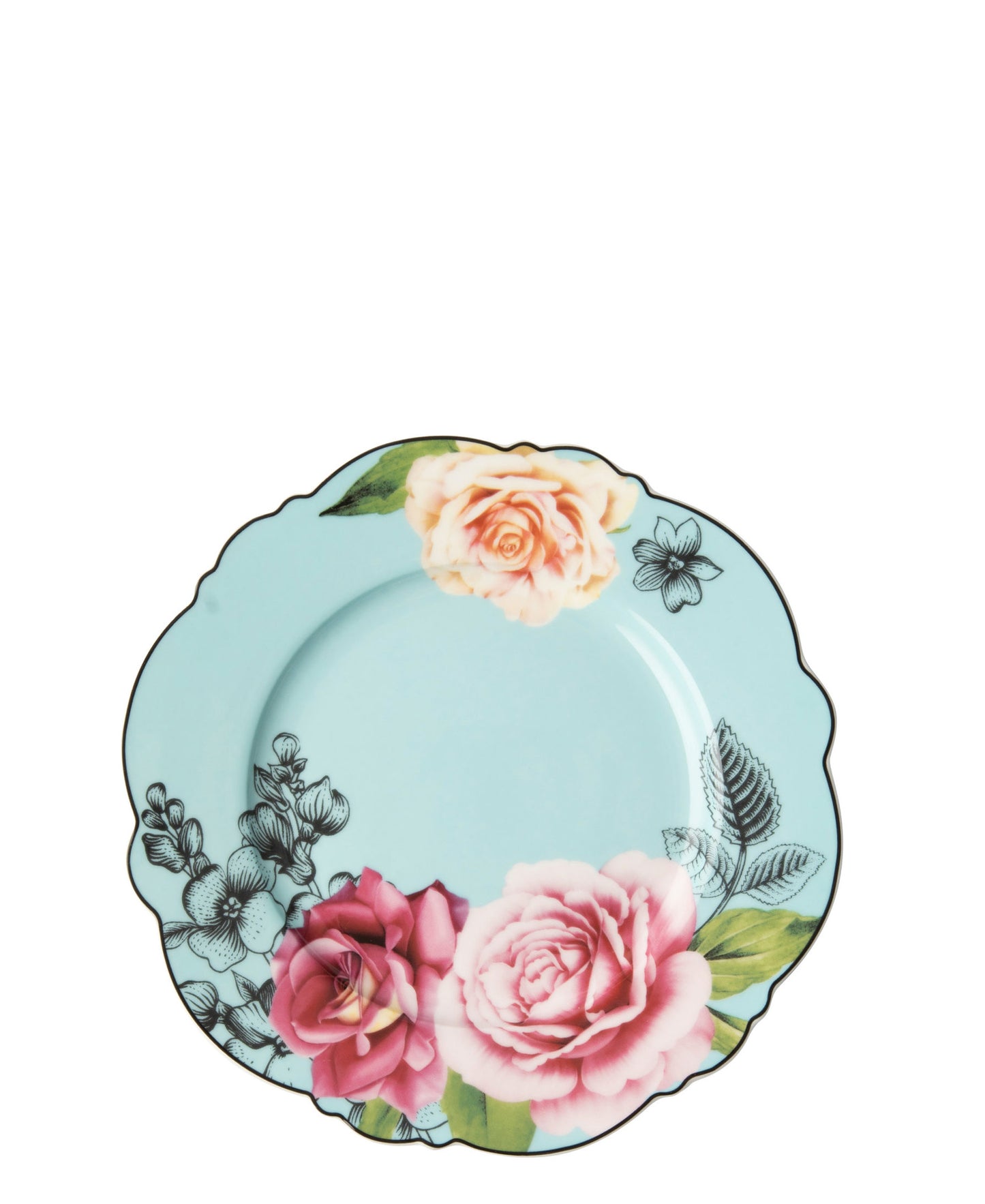 Jenna Clifford Wavy Rose Side Plate 21.4cm - Blue