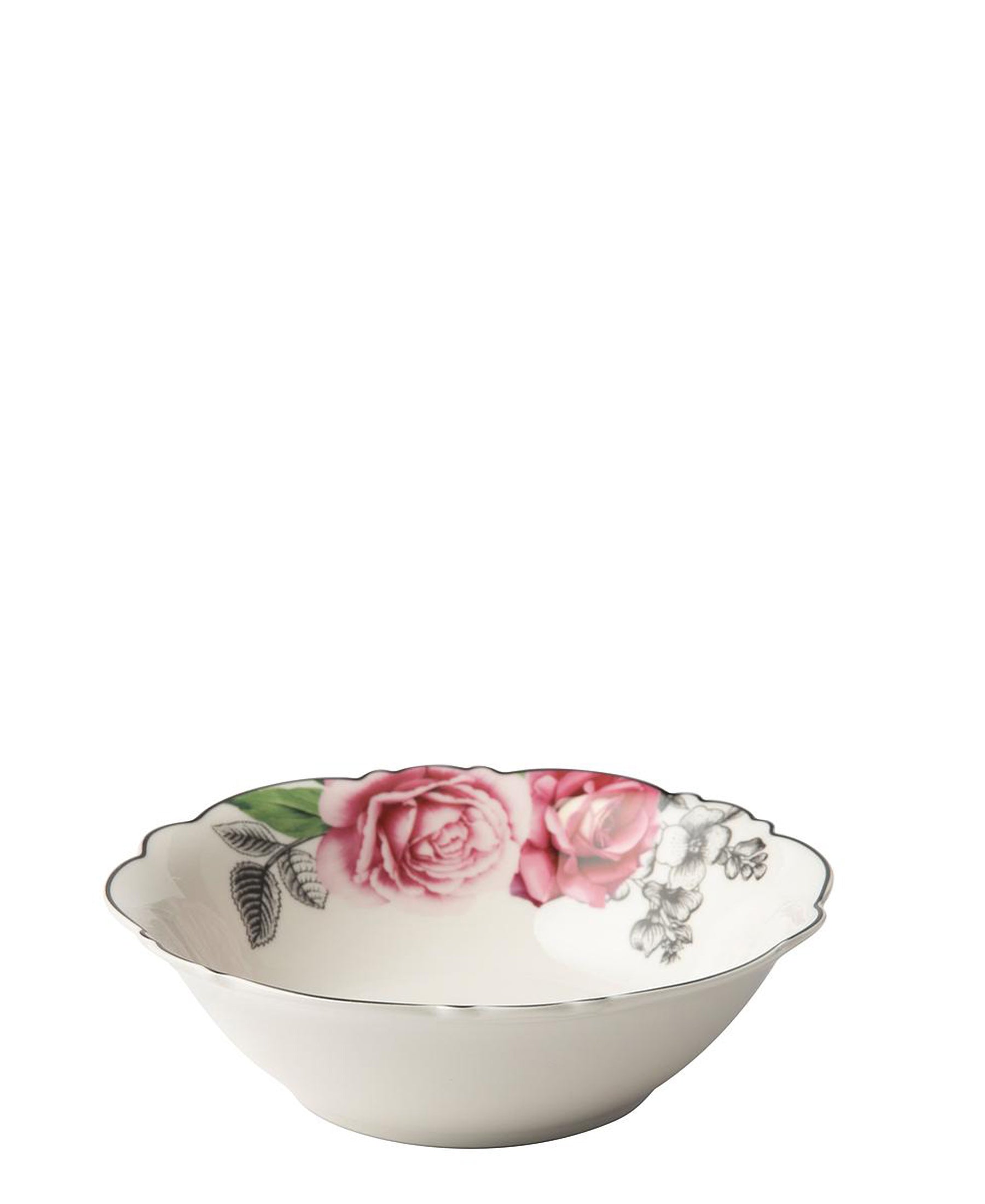 Jenna Clifford Wavy Rose Cereal Bowl 17.8cm - White & Pink