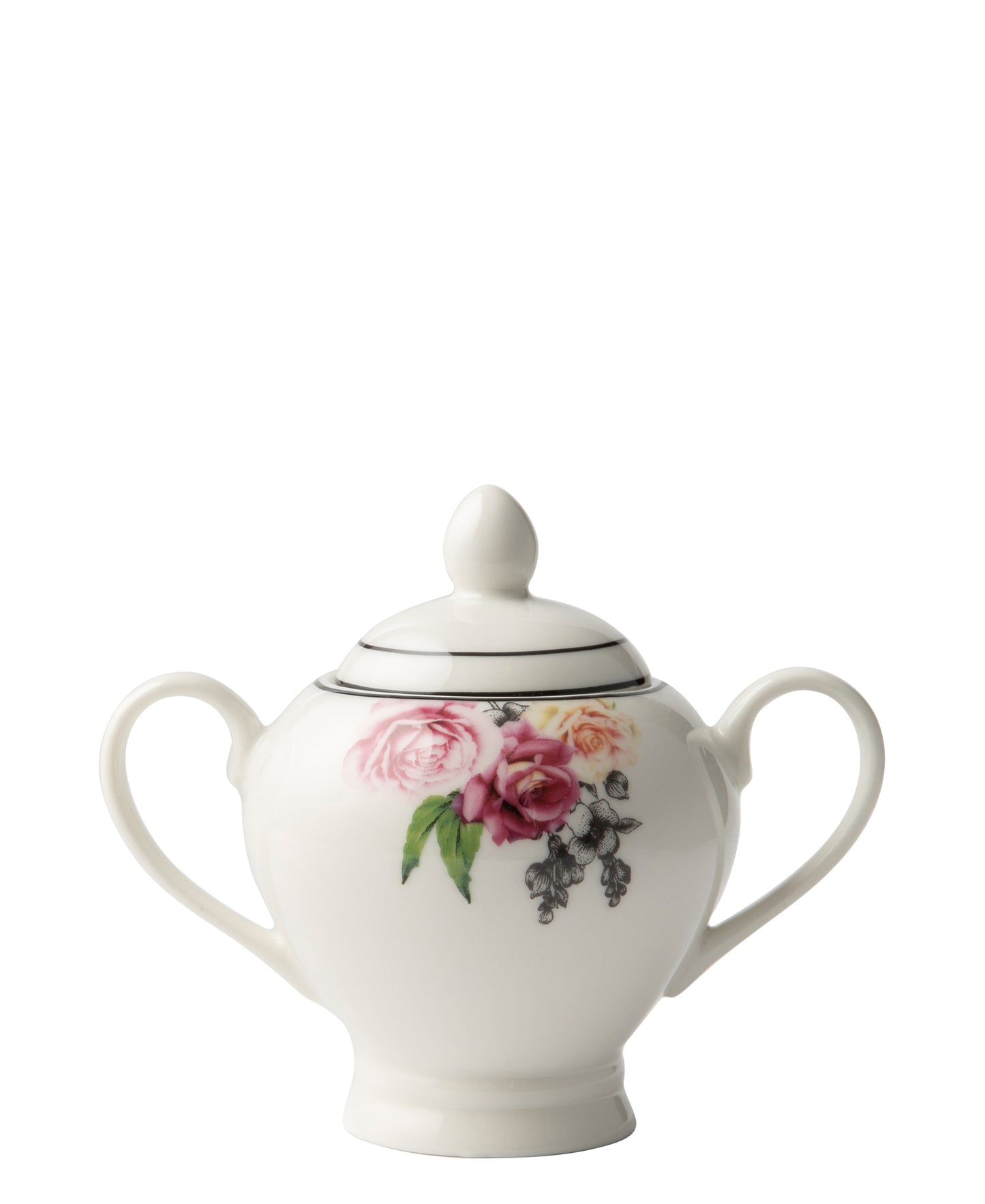 Jenna Clifford Wavy Rose Sugar Pot - White