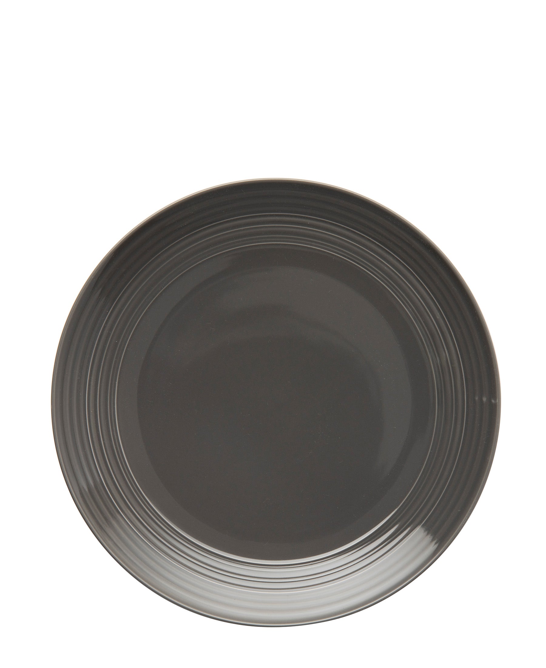 Jenna Clifford Embossed Lines 27cm Dinner Plate - Dark Grey