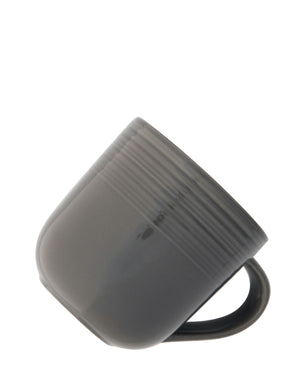 Jenna Clifford Embossed Lines 400ml Coffee Mug - Dark Grey
