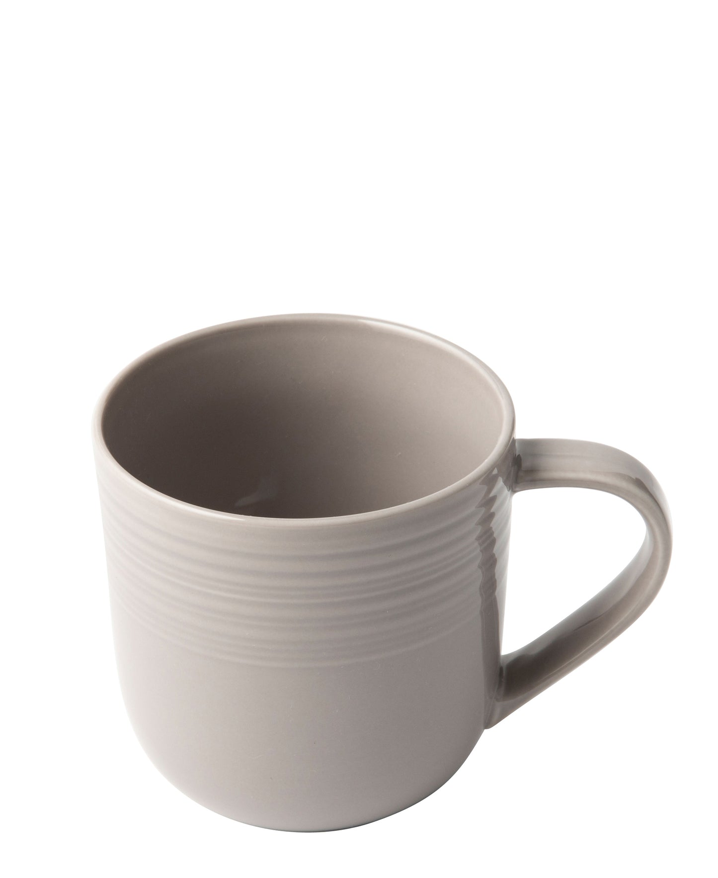 Jenna Clifford Embossed Lines 400ml Coffee Mug - Light Grey