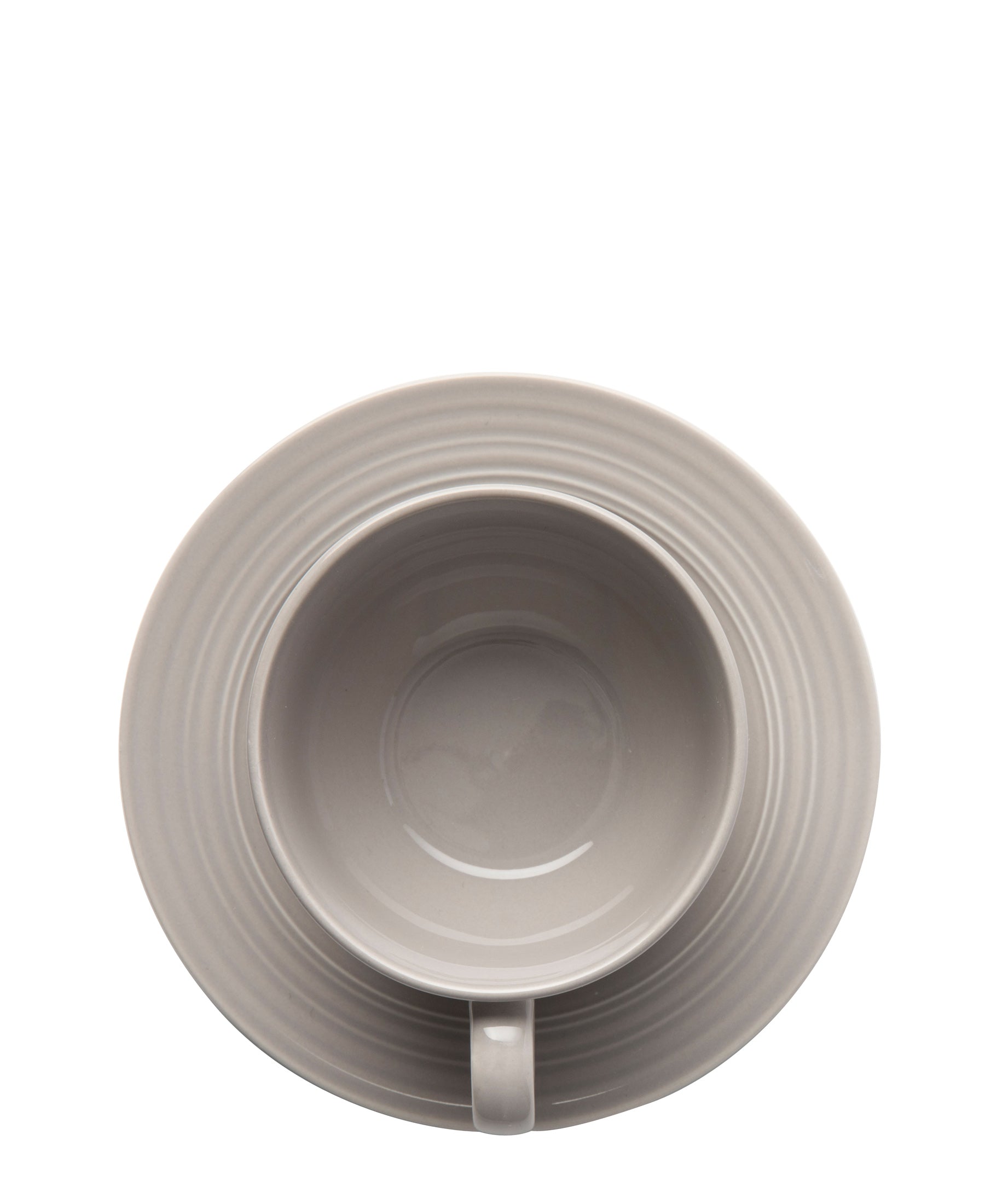Jenna Clifford Embossed Lines 200ml Cup & Saucer - Light Grey