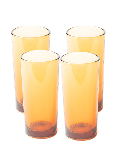 Jenna Clifford 4 Piece Hi Ball Glass 280ml - Orange