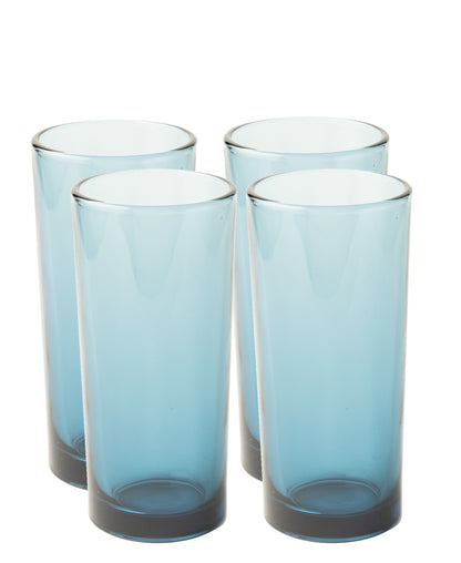 Jenna Clifford 4 Piece Hi Ball Glass 280ml - Dark Blue