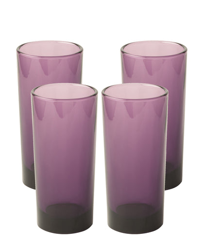 Jenna Clifford 4 Piece Hi Ball Glass 280ml - Purple