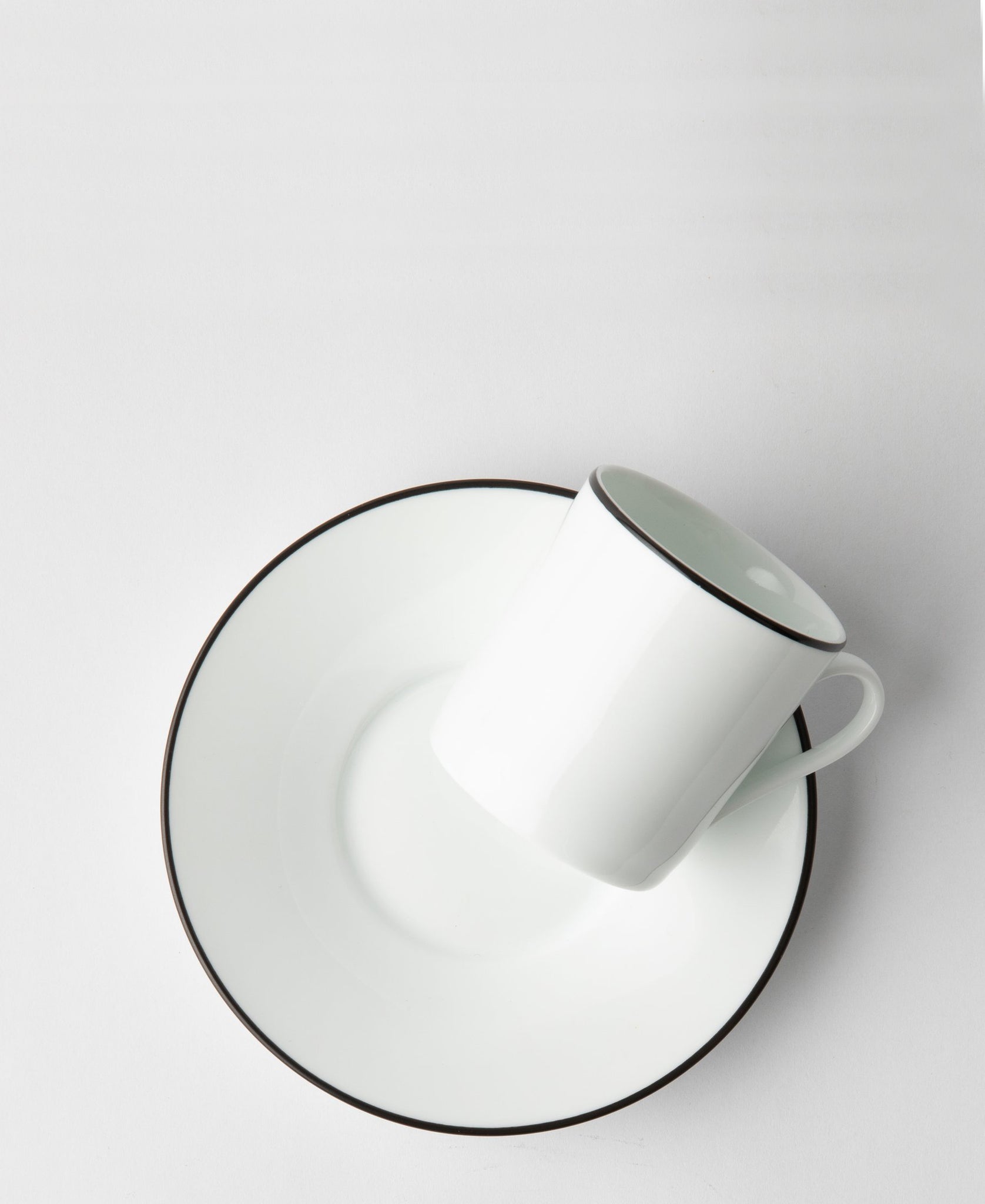 Jenna Clifford 100ml Espresso Cup & Saucer With Black Band - White