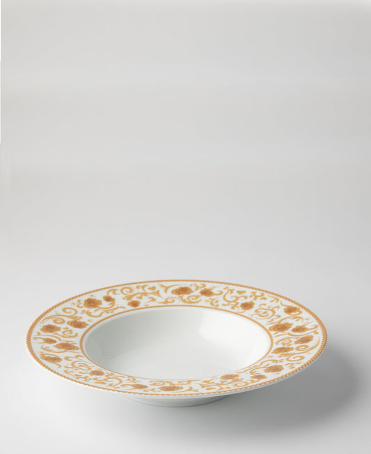 Jenna Clifford Milk & Honey Pasta Bowl 4 Piece - White & Gold