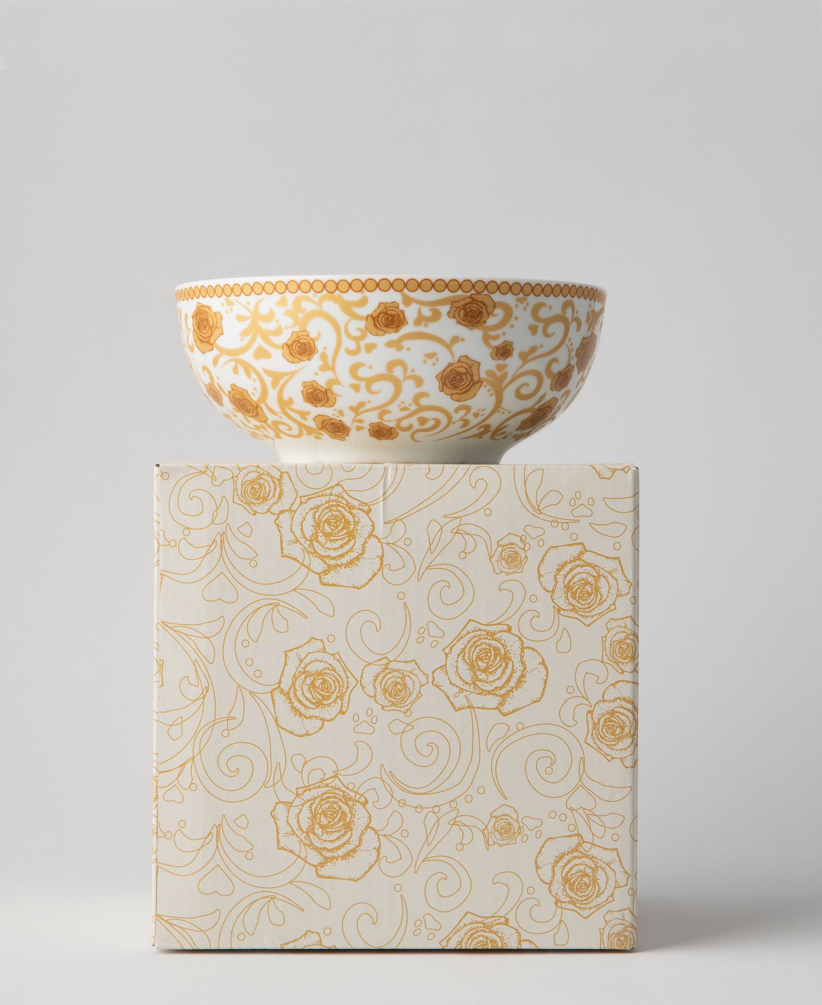 Jenna Clifford Milk & Honey Cereal Bowl 4 Piece - White & Gold
