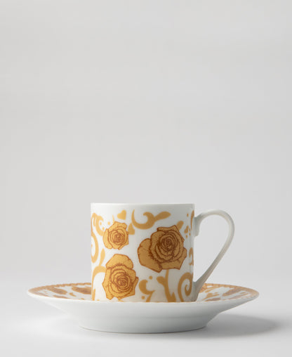 Jenna Clifford Milk & Honey 2 Piece Espresso Cup & Saucer Set - White & Gold